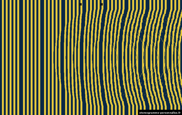Stéréogramme Cercle, motif motif coloré (bandes), profondeur faible