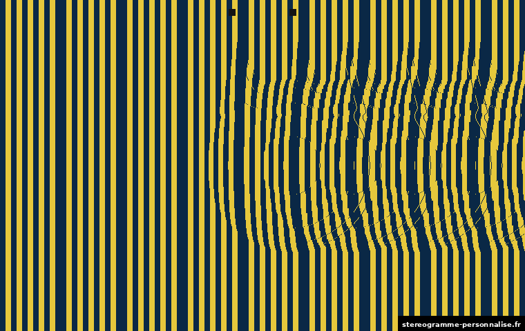 Stéréogramme Chat, motif motif coloré (bandes), profondeur faible