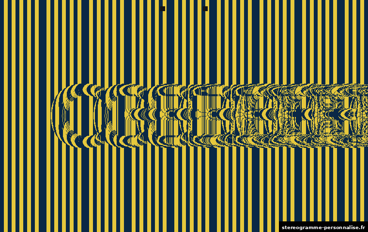 Stéréogramme Chloe, motif motif coloré (bandes), profondeur moyenne