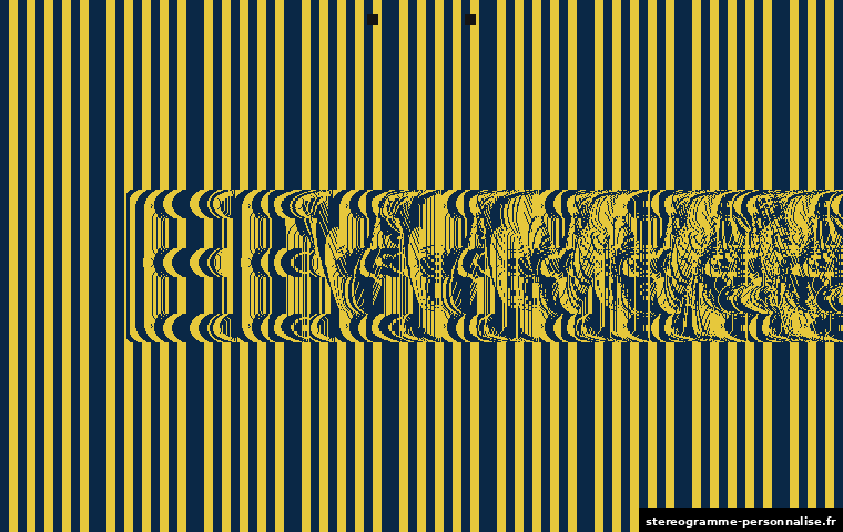 Stéréogramme Emma, motif motif coloré (bandes), profondeur moyenne