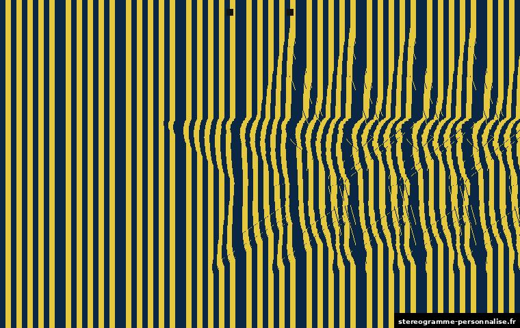 Stéréogramme Étoile, motif motif coloré (bandes), profondeur faible