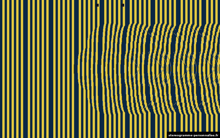 Stéréogramme Fleur, motif motif coloré (bandes), profondeur faible