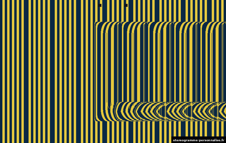 Stéréogramme L, motif motif coloré (bandes), profondeur forte