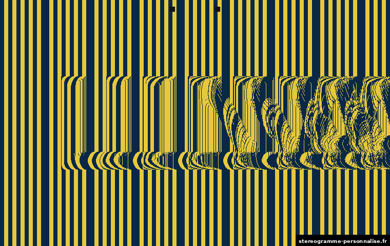 Stéréogramme Lina, motif motif coloré (bandes), profondeur moyenne