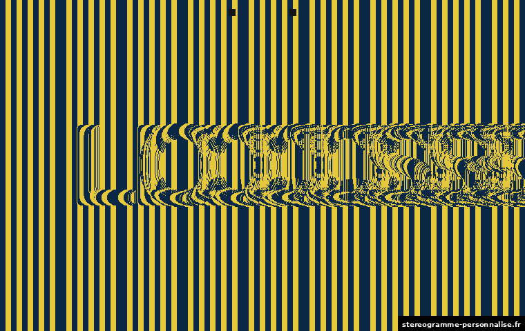 Stéréogramme Louise, motif motif coloré (bandes), profondeur moyenne