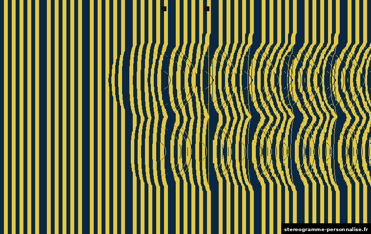 Stéréogramme Papillon, motif motif coloré (bandes), profondeur faible
