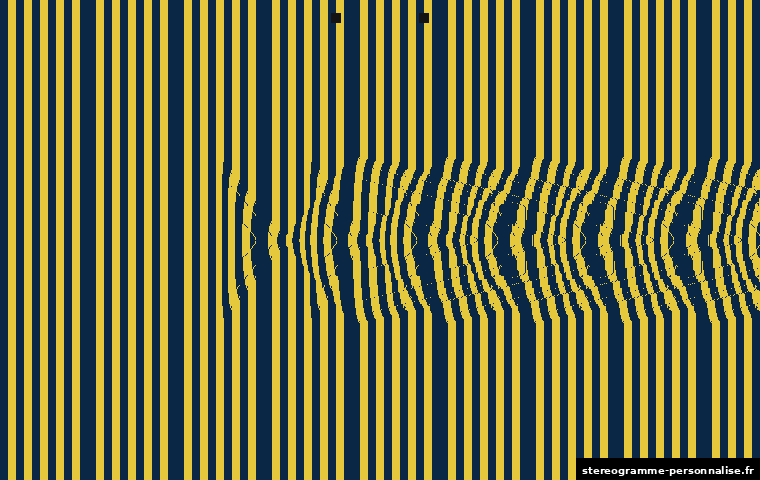 Stéréogramme Poisson, motif motif coloré (bandes), profondeur faible