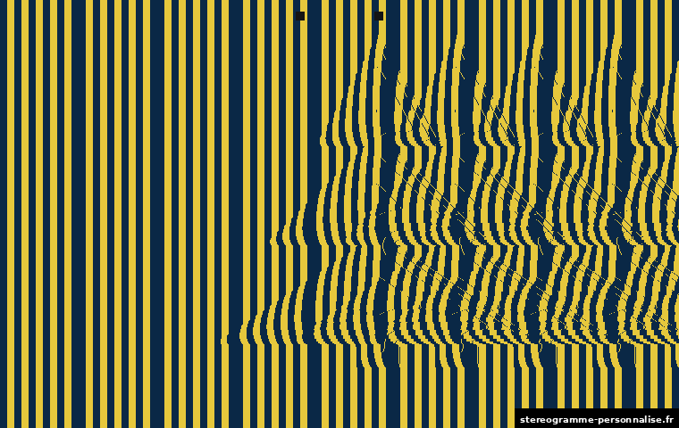 Stéréogramme Sapin, motif motif coloré (bandes), profondeur faible